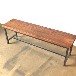 Industrial Reclaimed Wood Bench image 1