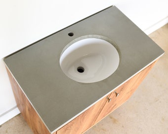 Concrete Vanity Top / Oval Undermount Sink