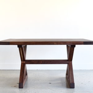 Trestle Dining Table / Farm Table / Solid Walnut Dining Table / Kitchen Table image 3