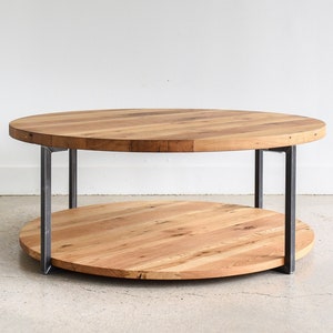 Round Modern Coffee Table With Lower Shelf
