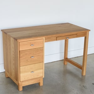 Danish Modern Desk / Solid White Oak Office Desk image 2