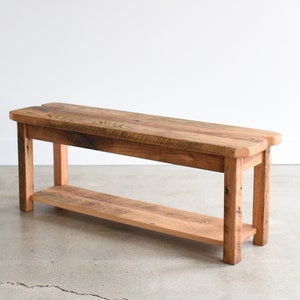 Reclaimed Wood Entryway Bench / Lower Shelf Storage