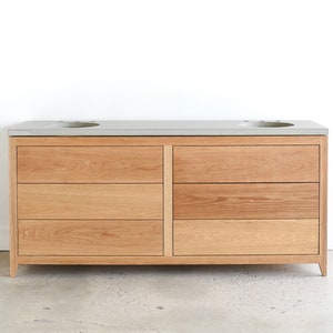 Bathroom Vanity / Mid Century Modern Double Sink Console - SHIPS FREE!