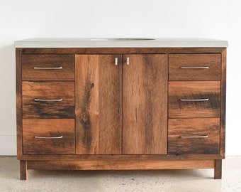 Solid Wood Bathroom Vanity / 48 Mid Century Modern | Etsy