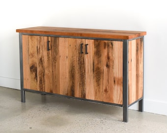Industrial Buffet Cabinet / Reclaimed Wood Storage Credenza