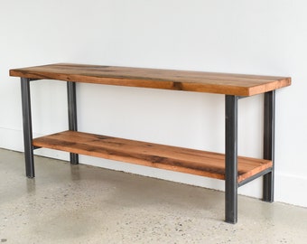 Reclaimed Media Console / Industrial Open Shelf TV Stand