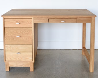 Danish Modern Desk / Solid White Oak Office Desk