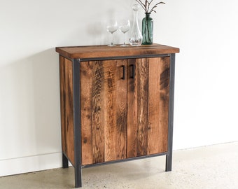 Industrial Buffet Cabinet / 2-Door Reclaimed Wood Storage Credenza