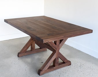 Trestle Dining Table / Farm Table / Solid Walnut Dining Table / Kitchen Table