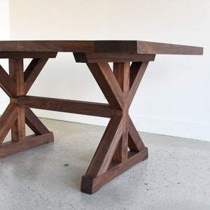 Trestle Dining Table / Farm Table / Solid Walnut Dining Table / Kitchen Table image 4