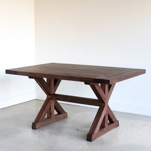 Trestle Dining Table / Farm Table / Solid Walnut Dining Table / Kitchen Table image 2