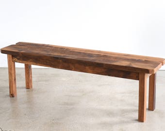 Reclaimed Wood Farmhouse Bench / Smooth Finish