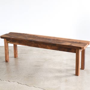 Reclaimed Wood Farmhouse Bench / Smooth Finish image 1