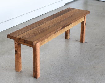 Quick Ship Reclaimed Wood Plank Bench