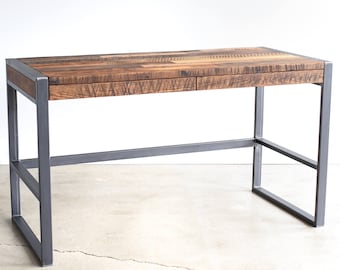 Rustic Office Desk Industrial Patchwork Desk Made From Etsy