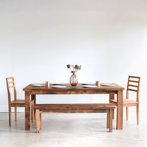 Reclaimed Wood Kitchen Table / Plank Farmhouse Dining Table