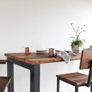 Bar Height Pub Table / Industrial Reclaimed Wood Communal Table