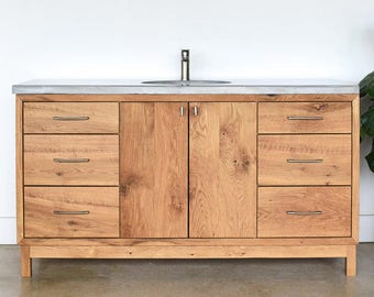 60" Custom Bathroom Vanity made from Reclaimed Wood