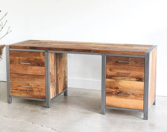 Industrial Modern desk / 5-drawer