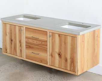 Floating Bathroom Vanity, Double Sink