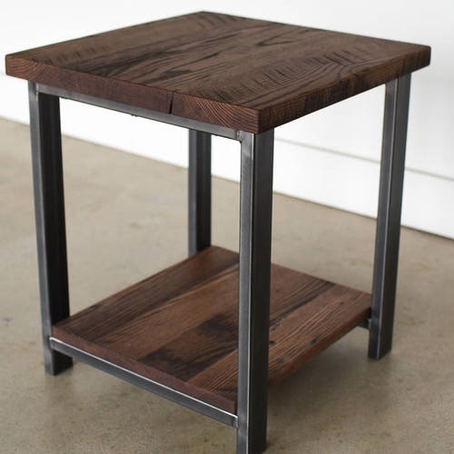 Rustic Industrial End Table Etsy