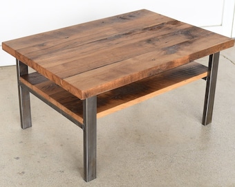 Reclaimed Wood Timber Coffee Table / High Storage Shelf