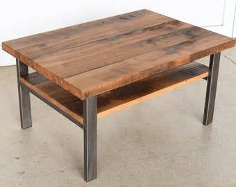 Reclaimed Wood Timber Coffee Table / High Storage Shelf