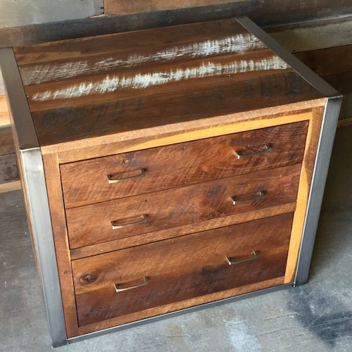 Attached Reclaimed Wood Industrial File Etsy