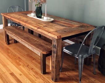 Reclaimed Wood Farmhouse Dining Table