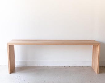 72" White Oak Natural Waterfall Console Table