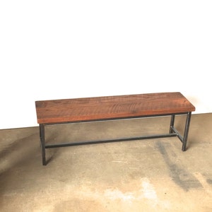 Industrial Reclaimed Wood Bench image 3