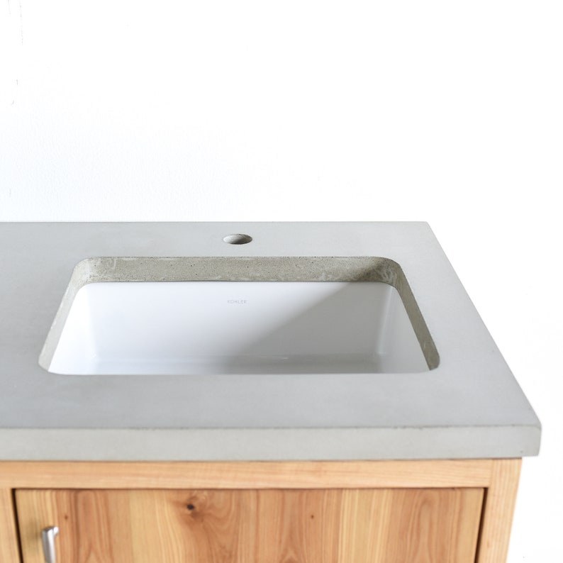Concrete Vanity Top / Double Undermount Rectangle Sinks Etsy