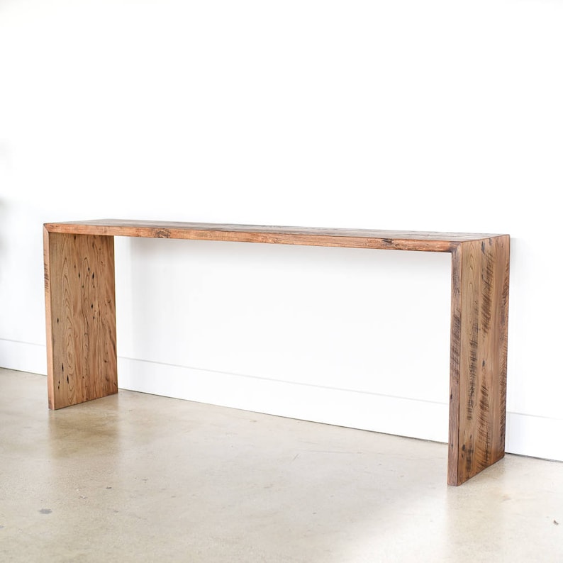 Reclaimed Wood Console Table / Modern Plank Entryway Table image 2