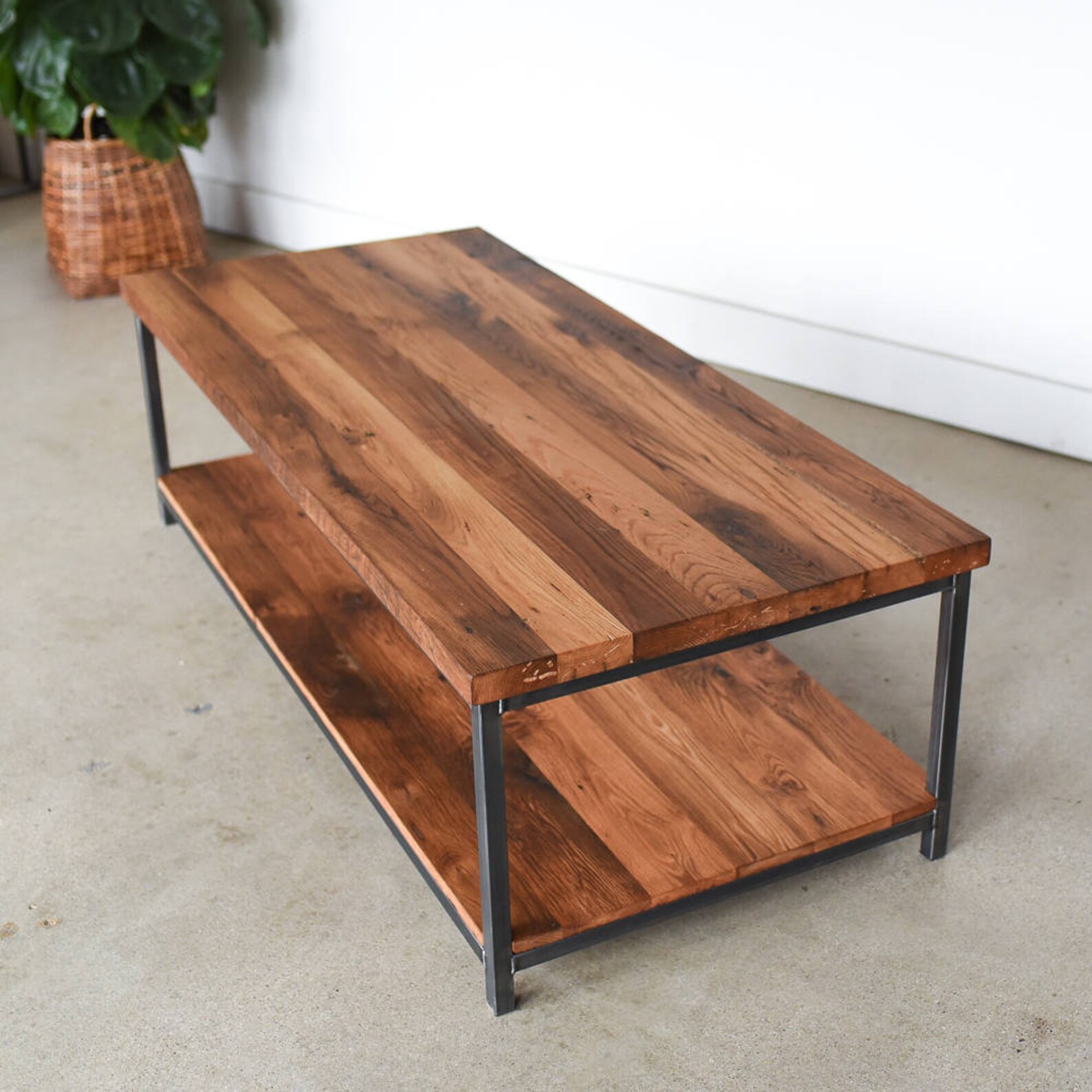 Box Frame Coffee Table / Lower Storage Shelf /reclaimed Wood Etsy