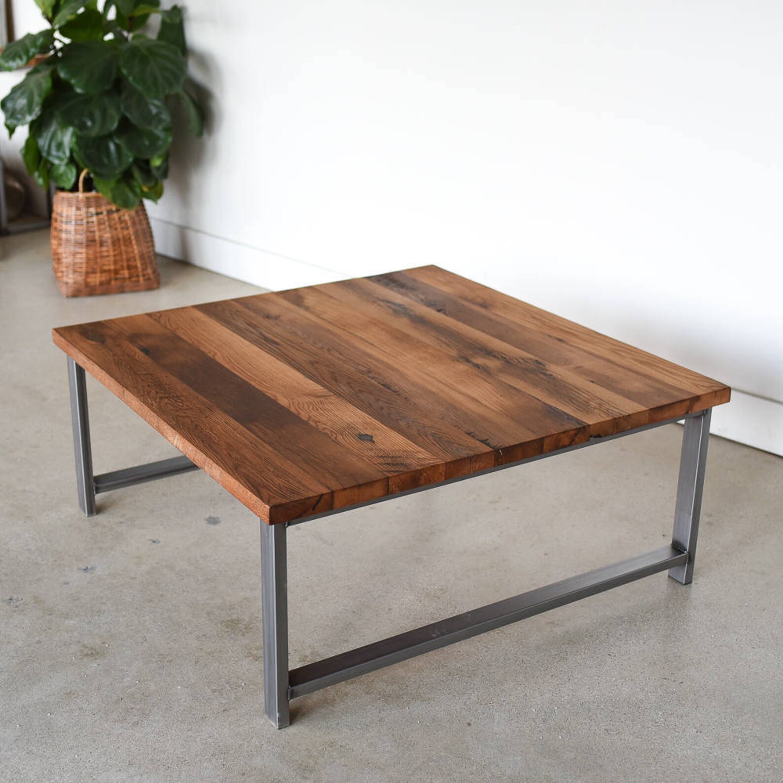 Square Coffee Table / Rustic Coffee Table Made From Reclaimed - Etsy