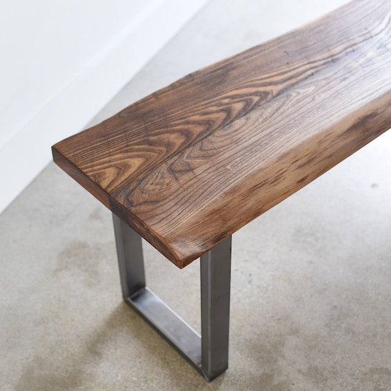 Industrial wood bench deals