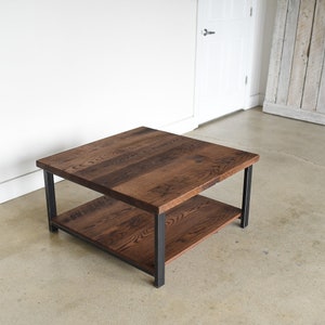 Pictured in Reclaimed Oak/ Walnut & Blackened Metal