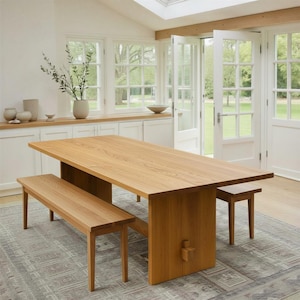Solid Oak Timber Frame Kitchen Table: Modern Farmhouse Dining