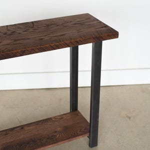 Quick Ship Console Table with Lower Shelf / Reclaimed Wood Sofa Table image 7