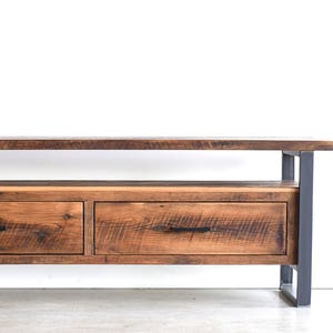 Media Console made from Reclaimed Wood / Industrial TV Stand / Modern Media Cabinet image 7