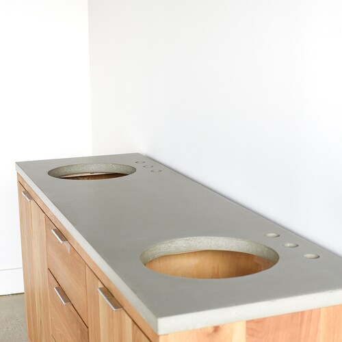 Concrete Vanity Top Gray Etsy