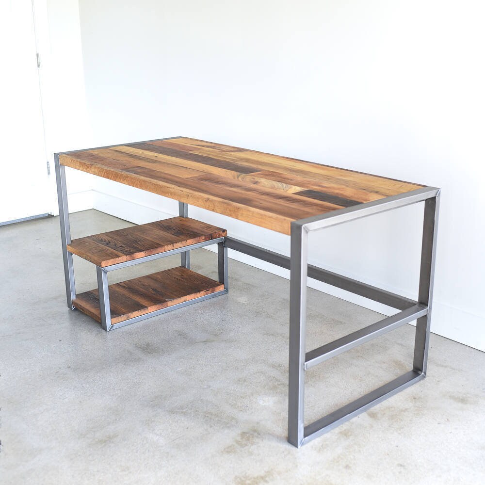 Office Furniture industrial desk Barnwood executive desk reclaimed wood