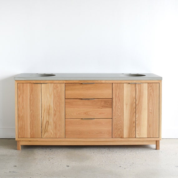 Modern wood double vanity deals