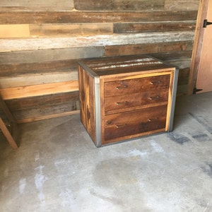 Reclaimed Wood File Cabinet / Industrial Reclaimed File Cabinet image 4