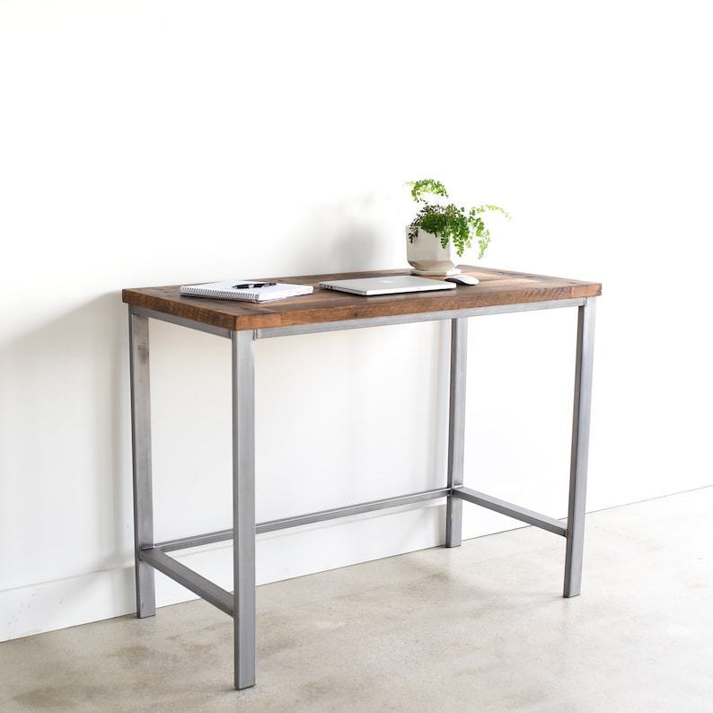 Industrial Reclaimed Wood Standing Desk Etsy