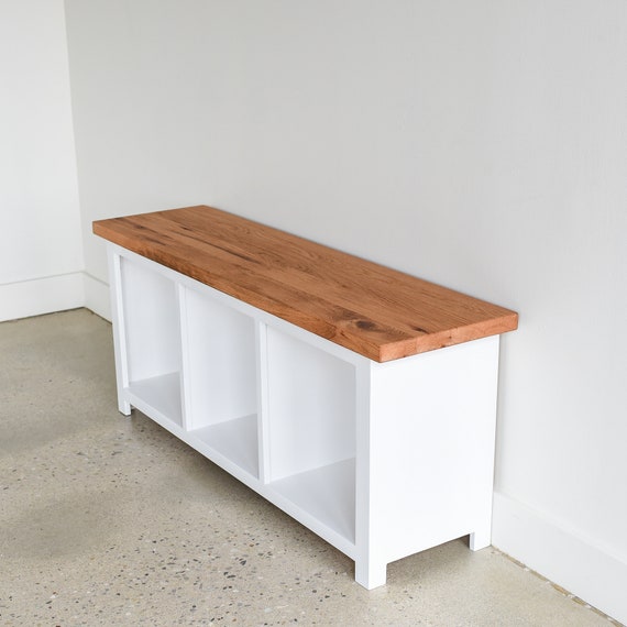 Home Living White Storage Bench Reclaimed Cubby Bench Wood