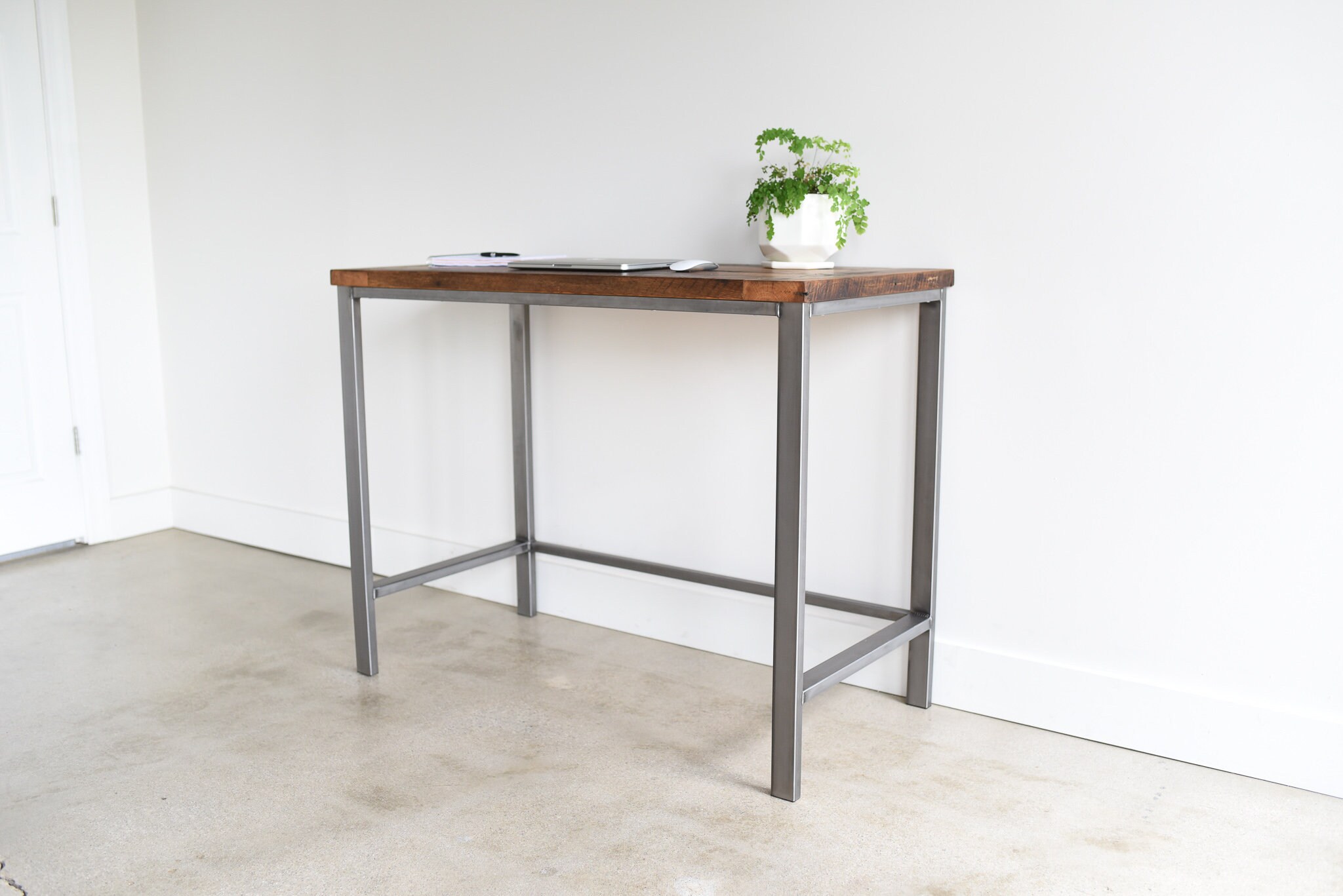 Industrial Reclaimed Wood Standing Desk Etsy
