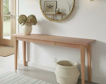 Tapered Leg Console Table With Hidden Drawer