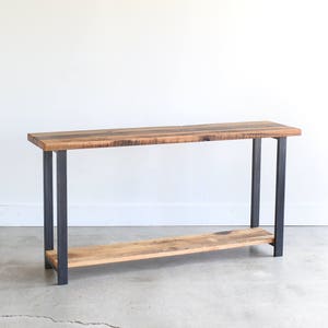 Quick Ship Console Table with Lower Shelf / Reclaimed Wood Sofa Table image 5