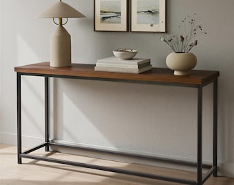 Solid Wood Console Table: Industrial Sofa Entryway Table